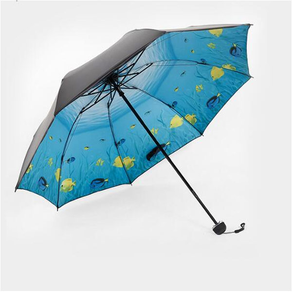 晴雨三折伞 小清新时尚折叠广告伞