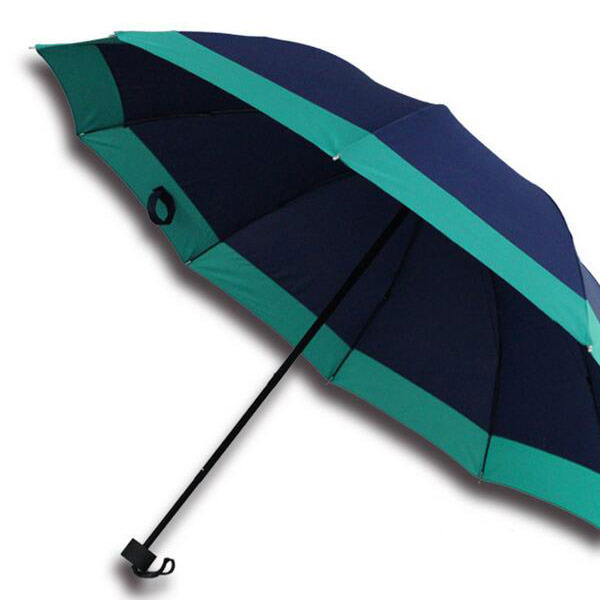 创意雨伞定制彩色接边素色三折商务雨伞